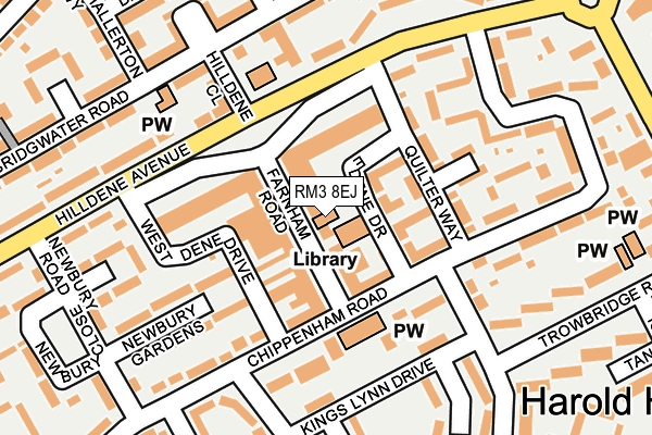 RM3 8EJ map - OS OpenMap – Local (Ordnance Survey)