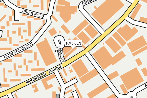 RM3 8EN map - OS OpenMap – Local (Ordnance Survey)