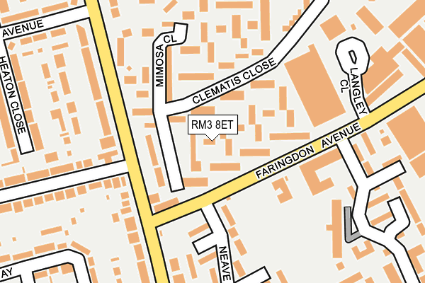 RM3 8ET map - OS OpenMap – Local (Ordnance Survey)