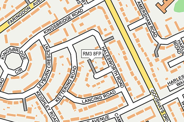 RM3 8FP map - OS OpenMap – Local (Ordnance Survey)