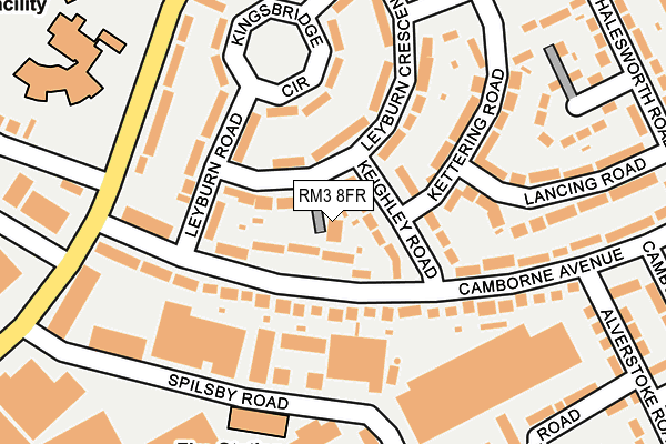 RM3 8FR map - OS OpenMap – Local (Ordnance Survey)
