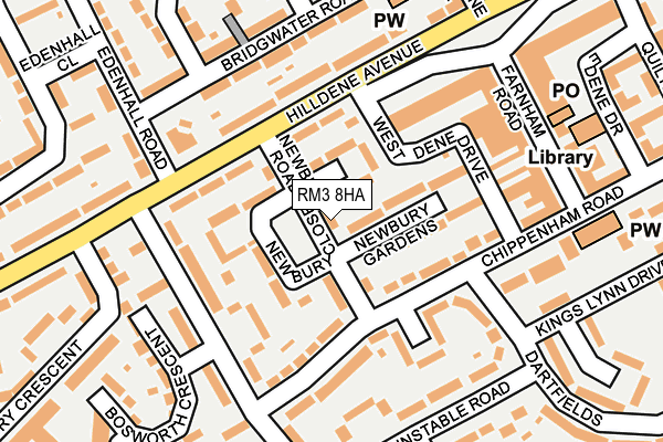 RM3 8HA map - OS OpenMap – Local (Ordnance Survey)