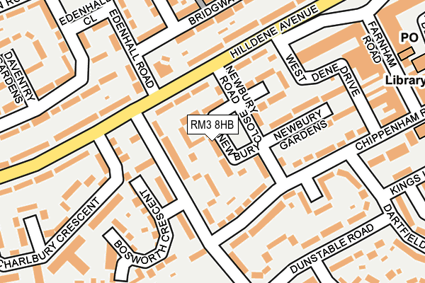 RM3 8HB map - OS OpenMap – Local (Ordnance Survey)