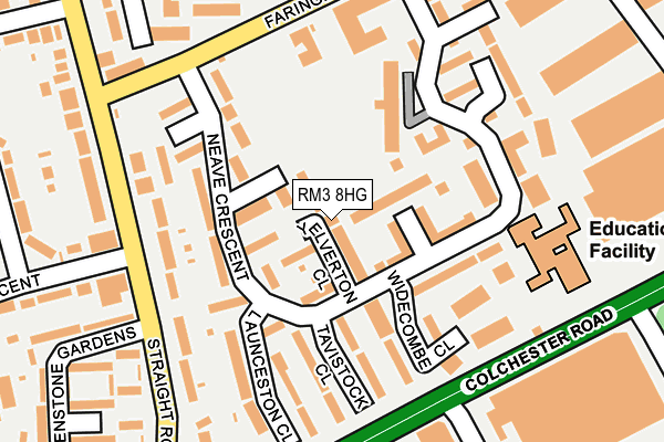 RM3 8HG map - OS OpenMap – Local (Ordnance Survey)