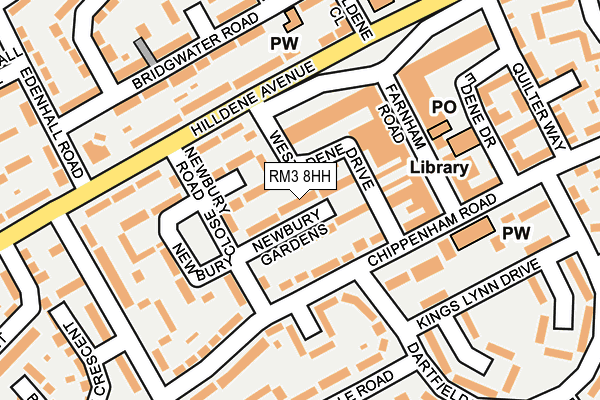 RM3 8HH map - OS OpenMap – Local (Ordnance Survey)