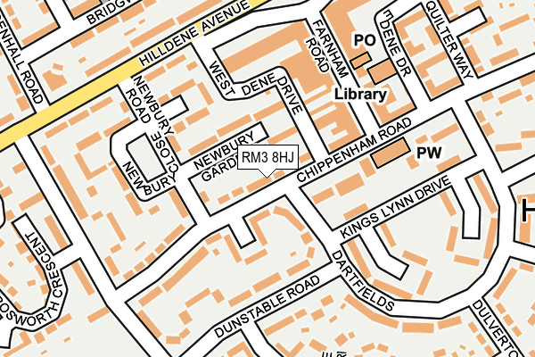 RM3 8HJ map - OS OpenMap – Local (Ordnance Survey)