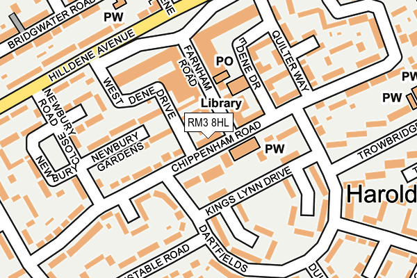 RM3 8HL map - OS OpenMap – Local (Ordnance Survey)