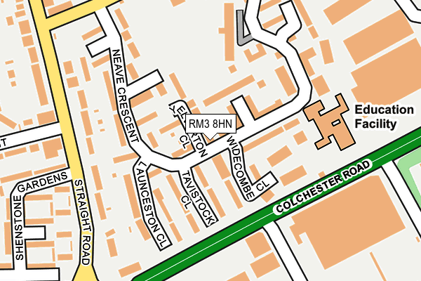 RM3 8HN map - OS OpenMap – Local (Ordnance Survey)