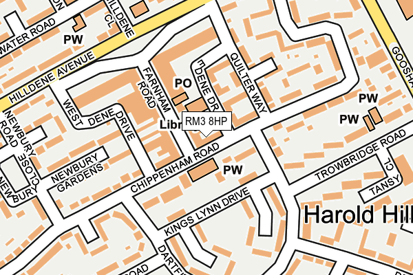 RM3 8HP map - OS OpenMap – Local (Ordnance Survey)