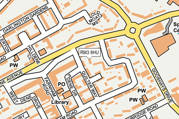 RM3 8HU map - OS OpenMap – Local (Ordnance Survey)