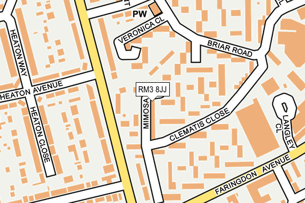 RM3 8JJ map - OS OpenMap – Local (Ordnance Survey)