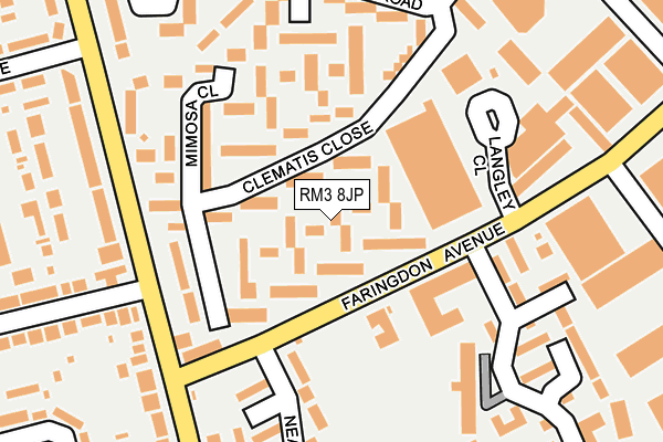 RM3 8JP map - OS OpenMap – Local (Ordnance Survey)