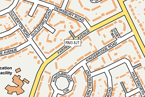 RM3 8JT map - OS OpenMap – Local (Ordnance Survey)