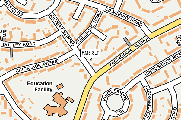 RM3 8LT map - OS OpenMap – Local (Ordnance Survey)