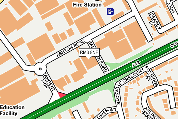 RM3 8NF map - OS OpenMap – Local (Ordnance Survey)