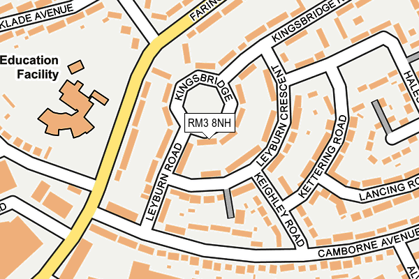 RM3 8NH map - OS OpenMap – Local (Ordnance Survey)