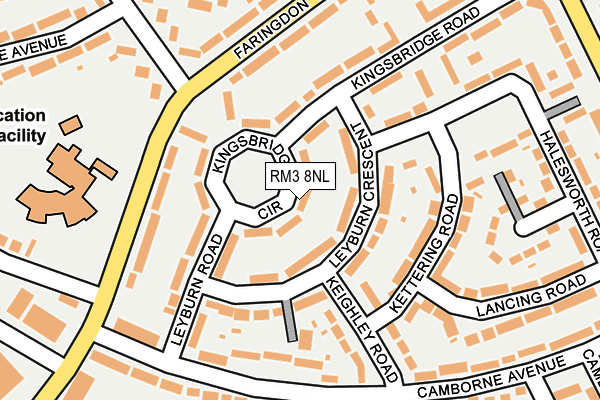 RM3 8NL map - OS OpenMap – Local (Ordnance Survey)