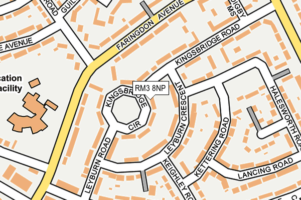 RM3 8NP map - OS OpenMap – Local (Ordnance Survey)