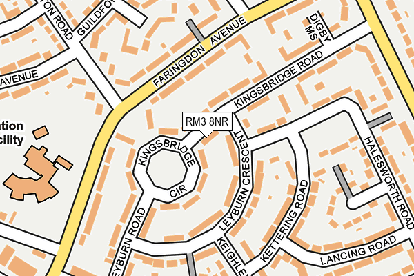 RM3 8NR map - OS OpenMap – Local (Ordnance Survey)