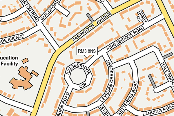 RM3 8NS map - OS OpenMap – Local (Ordnance Survey)