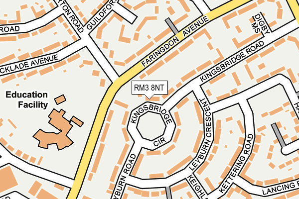 RM3 8NT map - OS OpenMap – Local (Ordnance Survey)