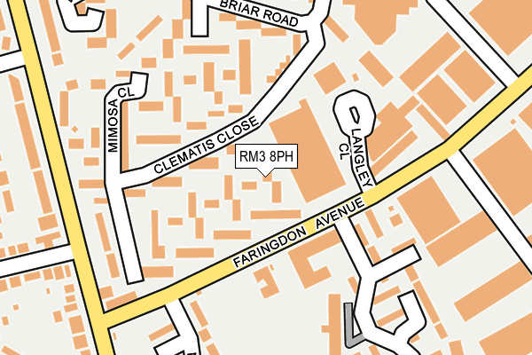 RM3 8PH map - OS OpenMap – Local (Ordnance Survey)