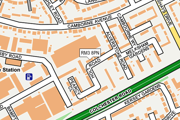 RM3 8PN map - OS OpenMap – Local (Ordnance Survey)