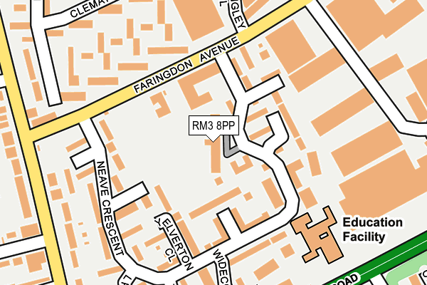 RM3 8PP map - OS OpenMap – Local (Ordnance Survey)