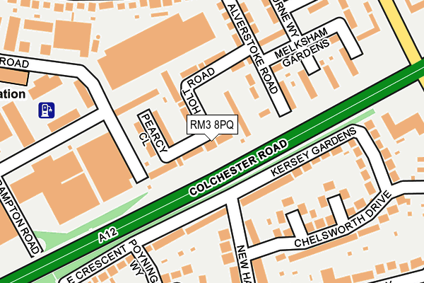 RM3 8PQ map - OS OpenMap – Local (Ordnance Survey)