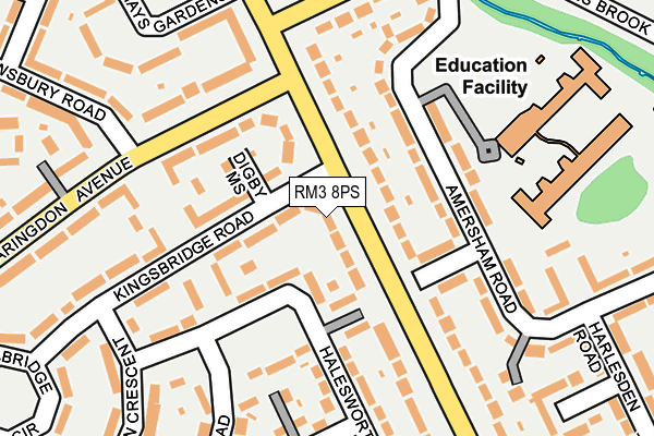 RM3 8PS map - OS OpenMap – Local (Ordnance Survey)
