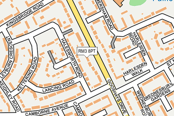 RM3 8PT map - OS OpenMap – Local (Ordnance Survey)