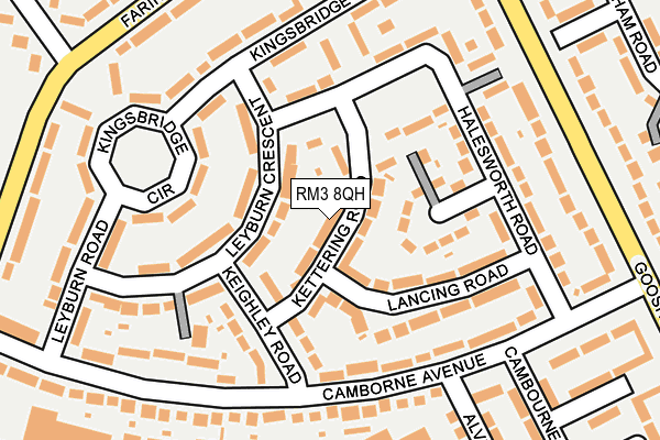 RM3 8QH map - OS OpenMap – Local (Ordnance Survey)
