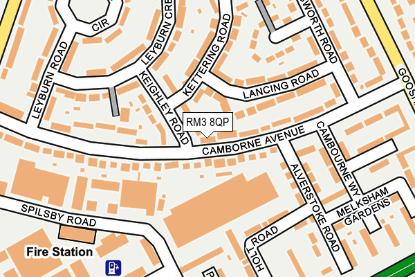 RM3 8QP map - OS OpenMap – Local (Ordnance Survey)