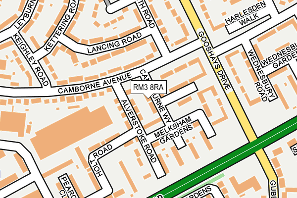 RM3 8RA map - OS OpenMap – Local (Ordnance Survey)