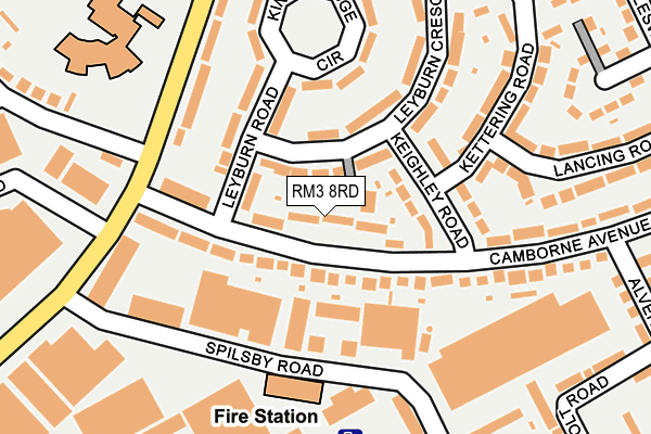 RM3 8RD map - OS OpenMap – Local (Ordnance Survey)