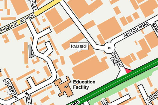 RM3 8RF map - OS OpenMap – Local (Ordnance Survey)