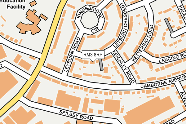 RM3 8RP map - OS OpenMap – Local (Ordnance Survey)