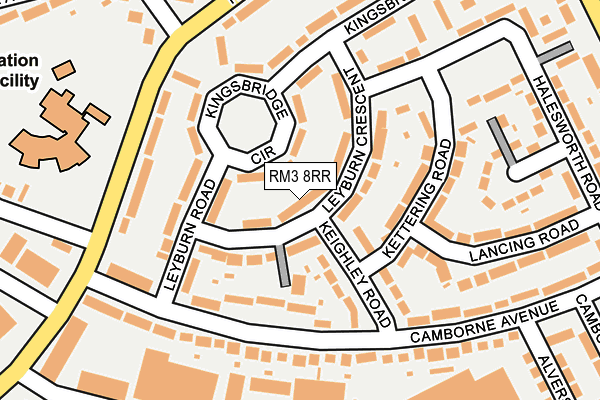 RM3 8RR map - OS OpenMap – Local (Ordnance Survey)