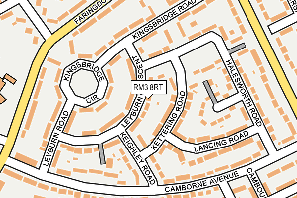 RM3 8RT map - OS OpenMap – Local (Ordnance Survey)