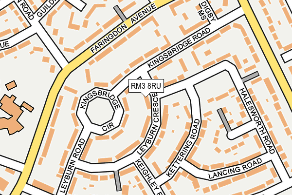 RM3 8RU map - OS OpenMap – Local (Ordnance Survey)