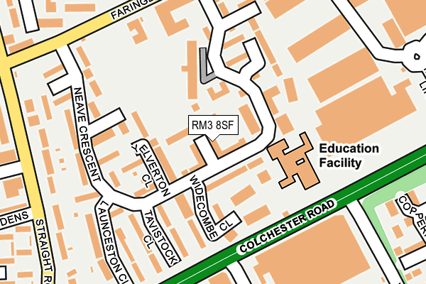 RM3 8SF map - OS OpenMap – Local (Ordnance Survey)