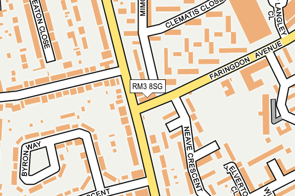 RM3 8SG map - OS OpenMap – Local (Ordnance Survey)