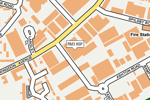 RM3 8SP map - OS OpenMap – Local (Ordnance Survey)