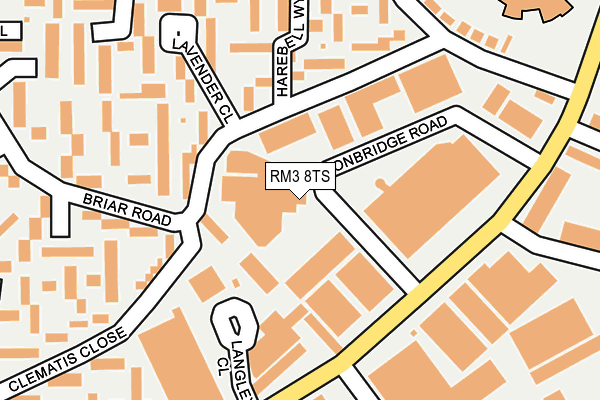 RM3 8TS map - OS OpenMap – Local (Ordnance Survey)