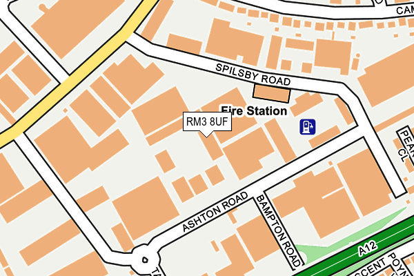 RM3 8UF map - OS OpenMap – Local (Ordnance Survey)