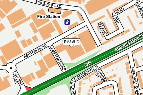 RM3 8UG map - OS OpenMap – Local (Ordnance Survey)