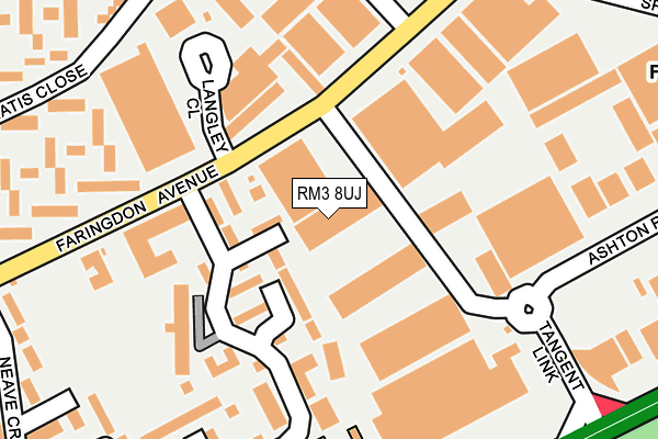 RM3 8UJ map - OS OpenMap – Local (Ordnance Survey)