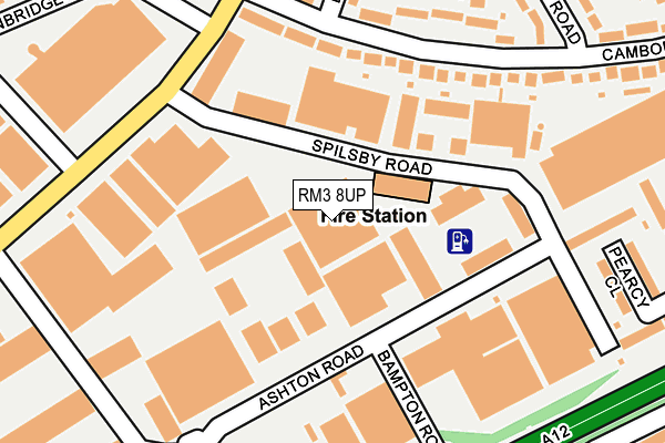 RM3 8UP map - OS OpenMap – Local (Ordnance Survey)