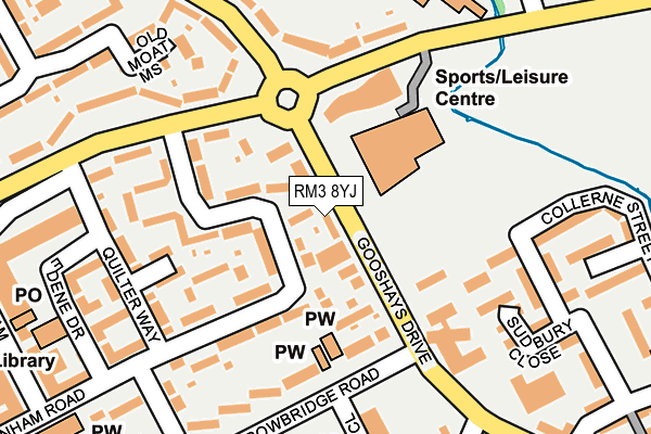 RM3 8YJ map - OS OpenMap – Local (Ordnance Survey)