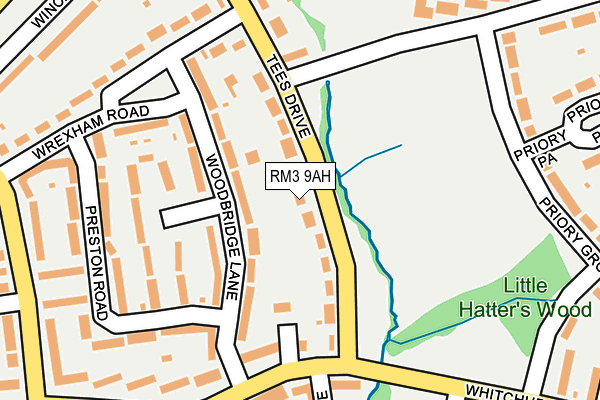 RM3 9AH map - OS OpenMap – Local (Ordnance Survey)